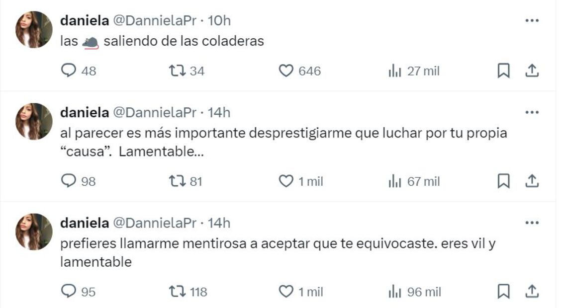 Daniela Parra reacciona en contra de su hermana Alexa y su madre Ginny Hoffman, quienes asistieron a la marcha del 8M.