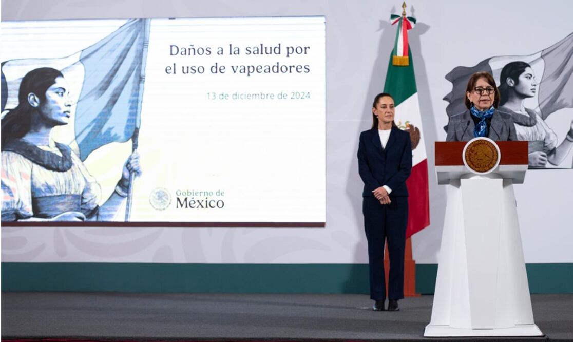 Armida Zúñiga Estrada, titular de Cofepris, en la mañanera de Claudia Sheinbaum. Foto: cortesía Presidencia