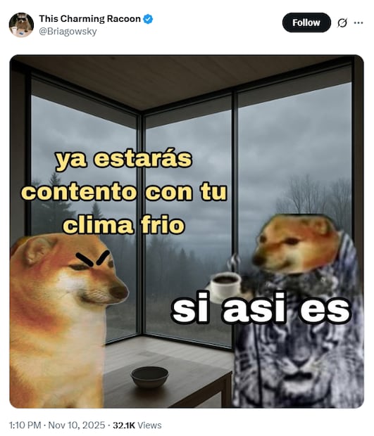 Muchos internautas ya han compartido en las redes sociales sus mejores memes. Foto: Captura de pantalla X.