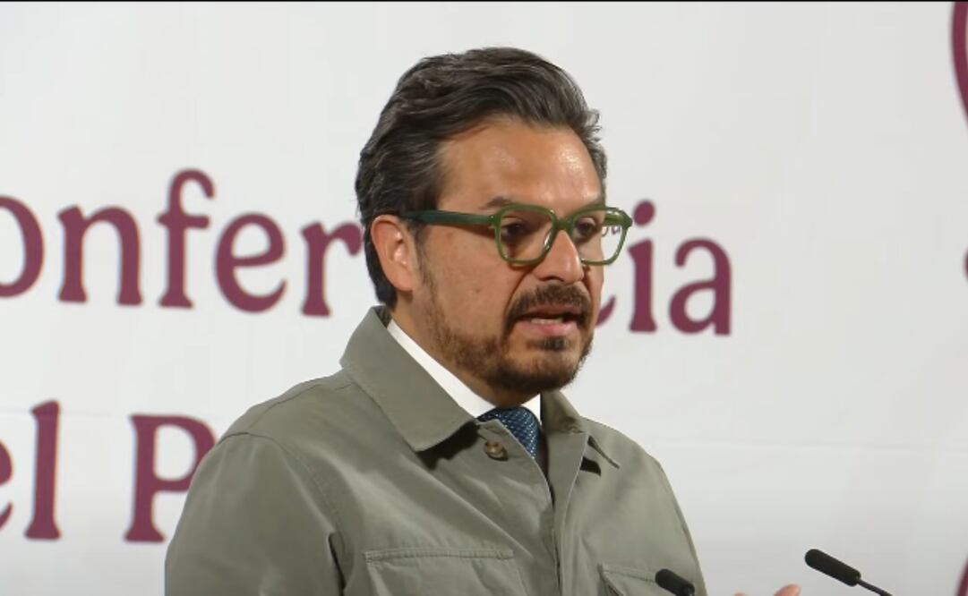 Zoé Robledo, titular del IMSS, durante la mañanera de este 23 de abril del 2025. Foto: Captura de pantalla.