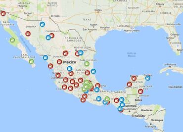 Mapa de Protestas contra el gasolinazo, lo más compartido