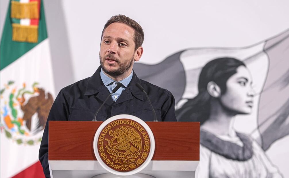 Eduardo Clark García Dobarganes en la mañanera de Sheinbaum del 1 de abril de 2025. Foto: Gabriel Pano/EL UNIVERSAL