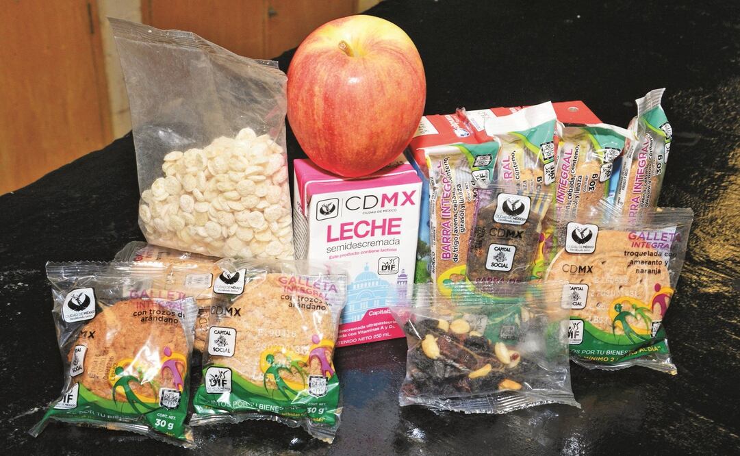 Alimentos que integran los desayunos escolares distribuidos en las escuelas de la Ciudad de México. (FOTOS: JUSTO SUÁREZ)