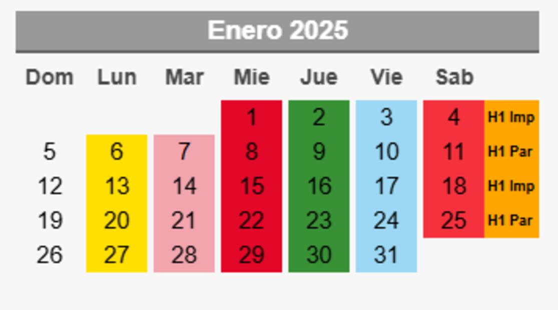 Calendario "Hoy No Ciircula 2025". Foto: Hoy no circula
