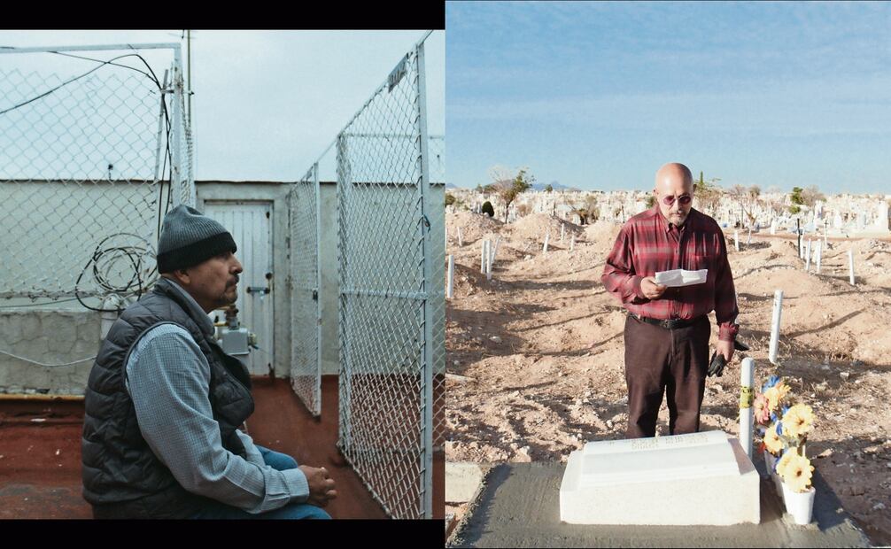 César Fierro durante su reclusión, y actualmente libre, con 69 años. Fotos: Piano Distribución