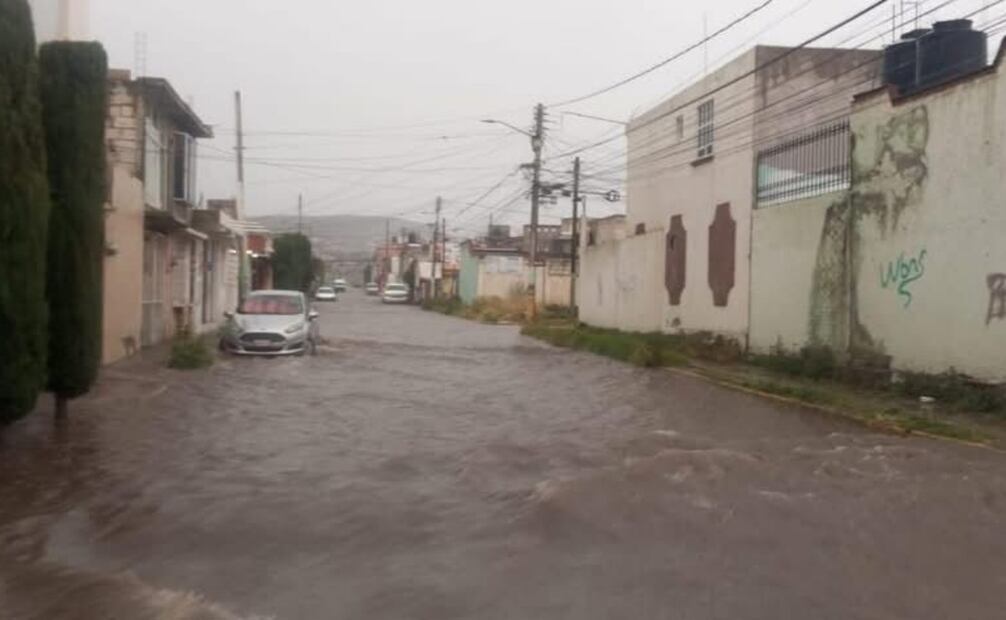 Fuertes lluvias provocan inundaciones en calles de Hidalgo (25/09/2025). Foto: Especial