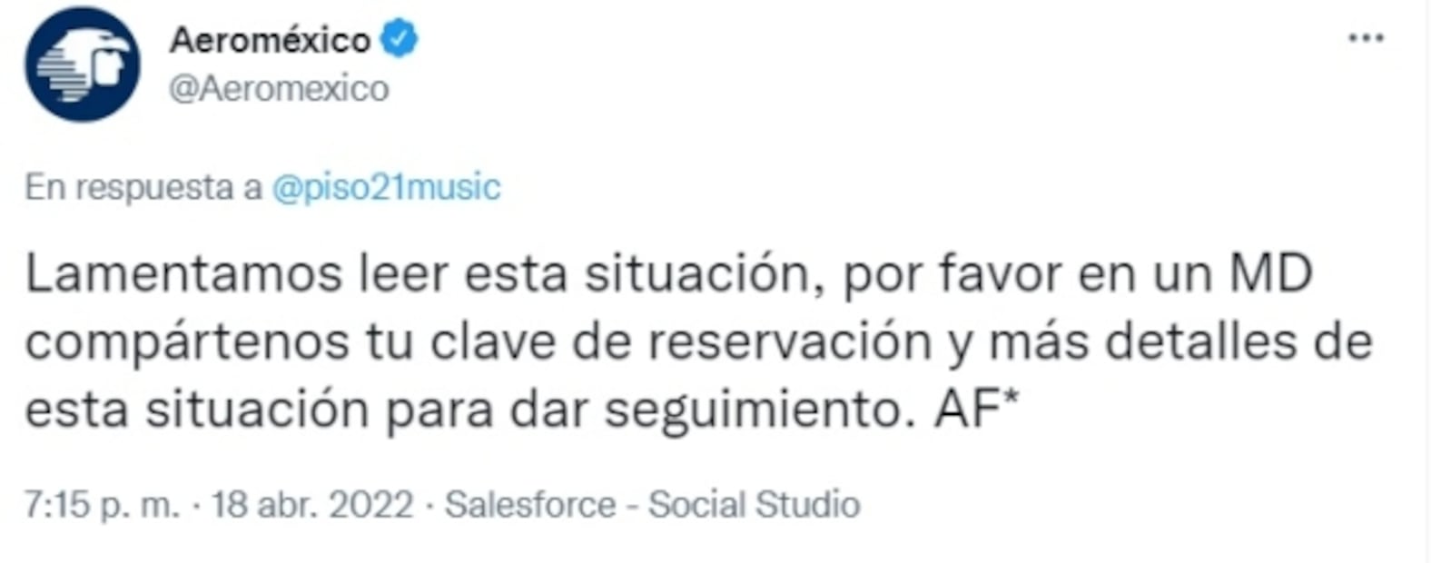 El grupo Piso 21 se queja de aerolínea mexicana: "nos cerraron la puerta en la cara"
