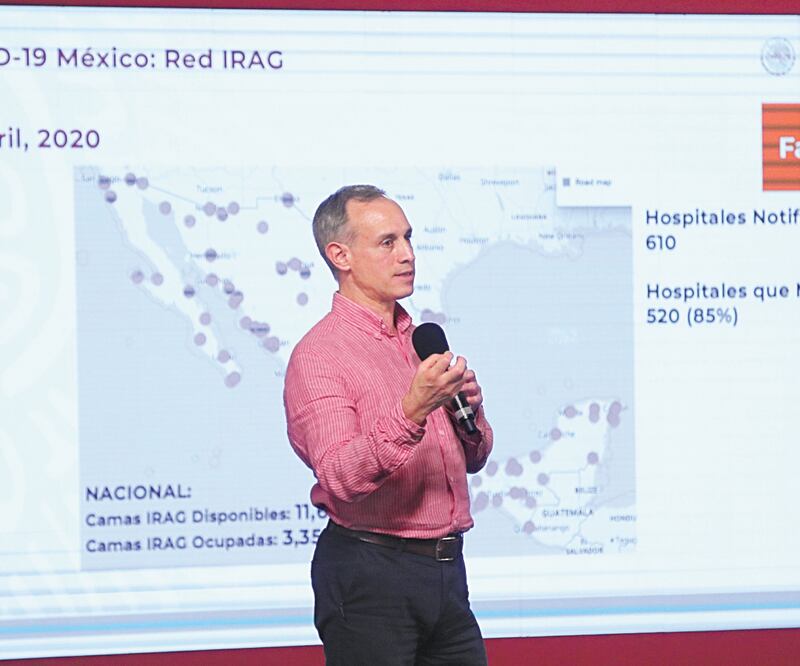 El subsecretario de Salud, Hugo López-Gatell, señaló que la Ciudad de México cuenta con 47% de camas disponibles. Foto: CARLOS MEJÍA. EL UNIVERSAL