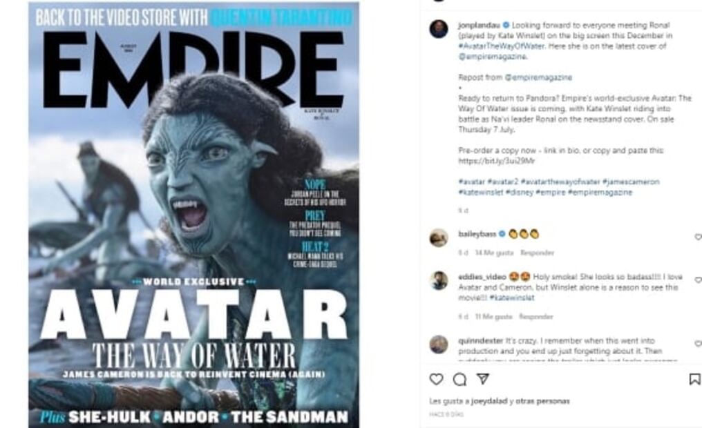 Revelan la impresionante transformación de Kate Winslet en el universo de Avatar