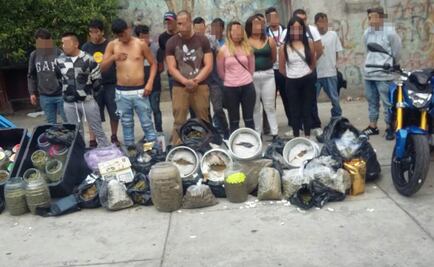 Detienen a 18 en Tepito con botes de marihuana