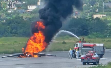 Aeronave se accidenta durante aterrizaje en aeropuerto de Cuernavaca; reportan dos heridos