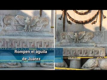 Destruyen águila republicana del Hemiciclo a Juárez