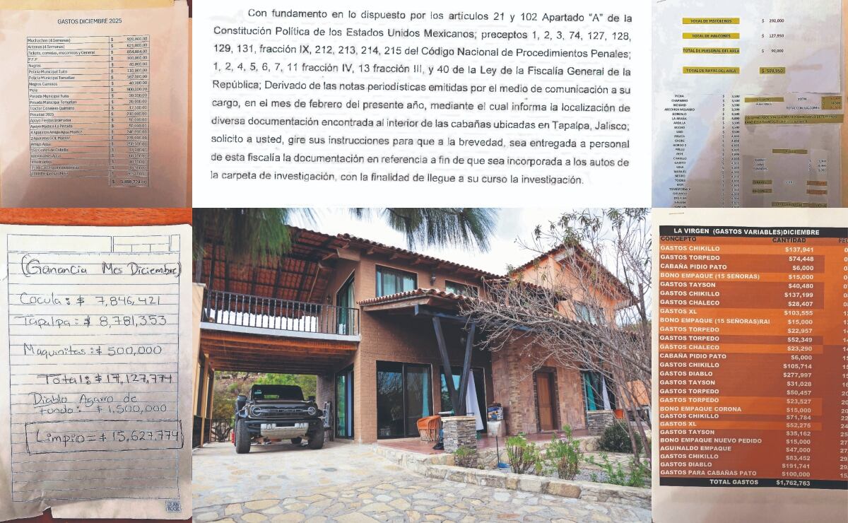 Los documentos que han nutrido las investigaciones periodísticas sobre la
narconómina de "El Mencho" fueron hallados en Tapalpa. Foto: Archivo/ EL UNIVERSAL
