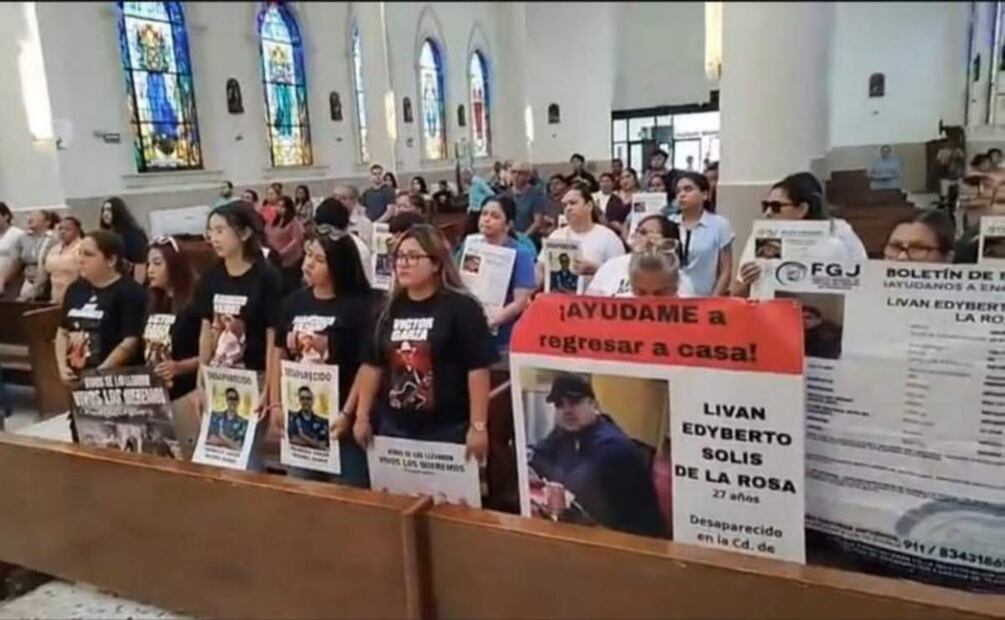 Realizan misa por integrantes del Grupo Fugitivo desaparecidos y hallados sin vida, según la Fiscalía estatal (25/06/2025). Foto: Especial