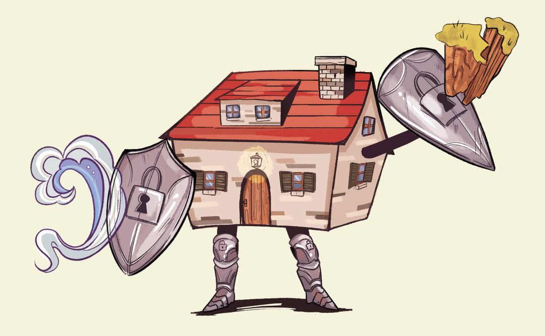 Un hogar asegurado vale por dos. Ilustración de Liliana Pedraza