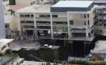 VIDEO: Socavón frente a hospital en Tailandia obliga a evacuar pacientes