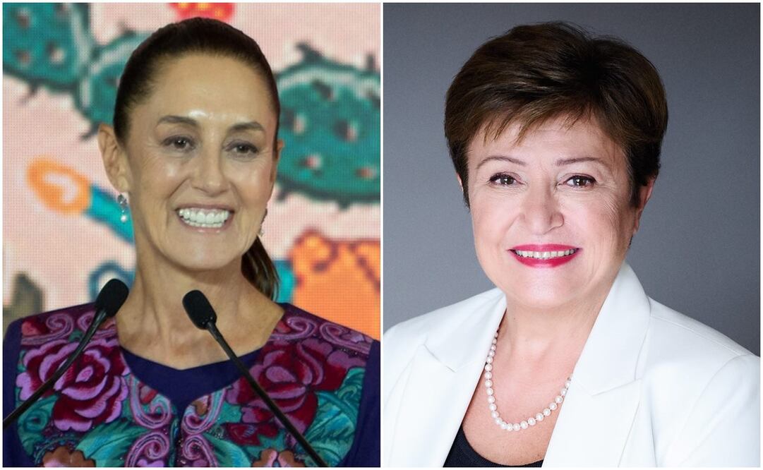 Claudia Sheinbaum y Kristalina Georgieva. Foto: AP/X