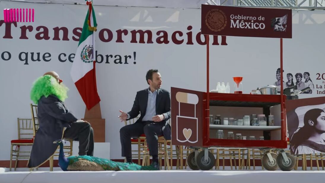 Brozo y Loret se “cuelan” a celebración de la 4T en el Zócalo. Foto: Captura de pantalla