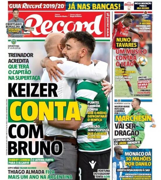 Portadas en Portugal le dan bienvenida a Mateus y Marchesín
