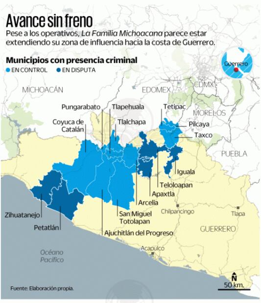 La familia michoacana busca ampliar su control en Guerrero