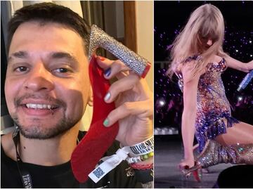 Fan de Taylor Swift presume suela y tacón que perdió la cantante en concierto de Brasil