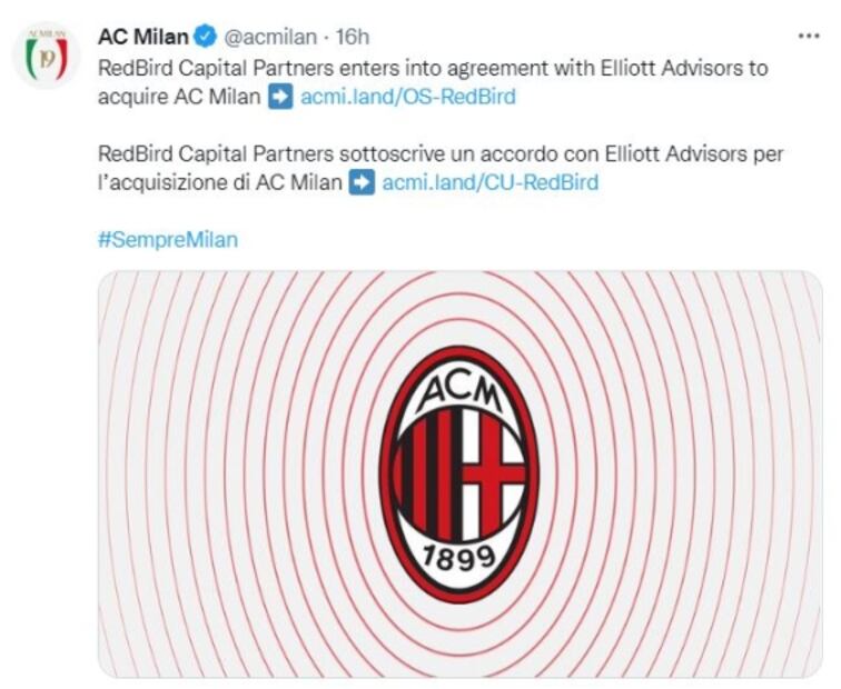 Milan tiene nuevo dueño, RedBird compra al club italiano