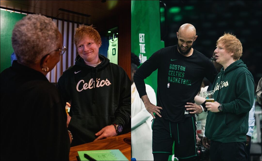 Ed Sheeran dice presente en el TD Garden para apoyar a los Celtics / Foto: Especiales