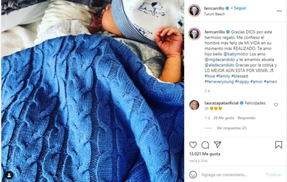 Fernando Carrillo muestra por primera vez a Milo, su segundo hijo