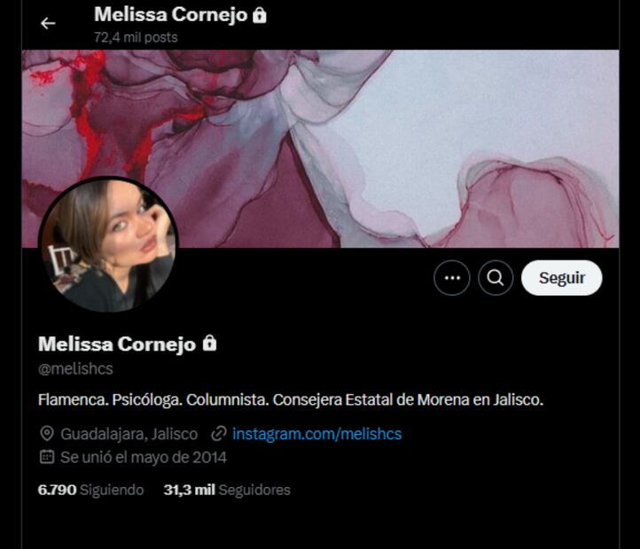 Redes sociales de Melissa Cornejo. Foto: captura de pantalla