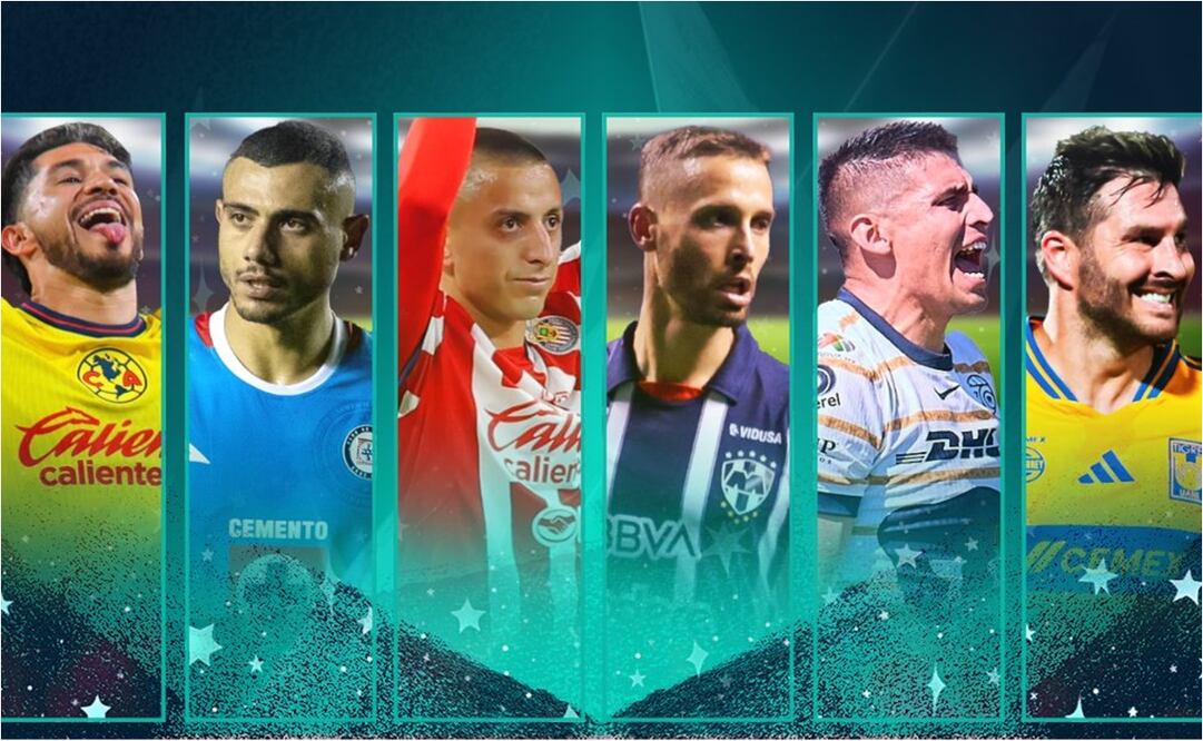 Los seis equipos de la Liga MX que estarán en la Copa de Campeones de la Concacaf. FOTO: @TheChampions