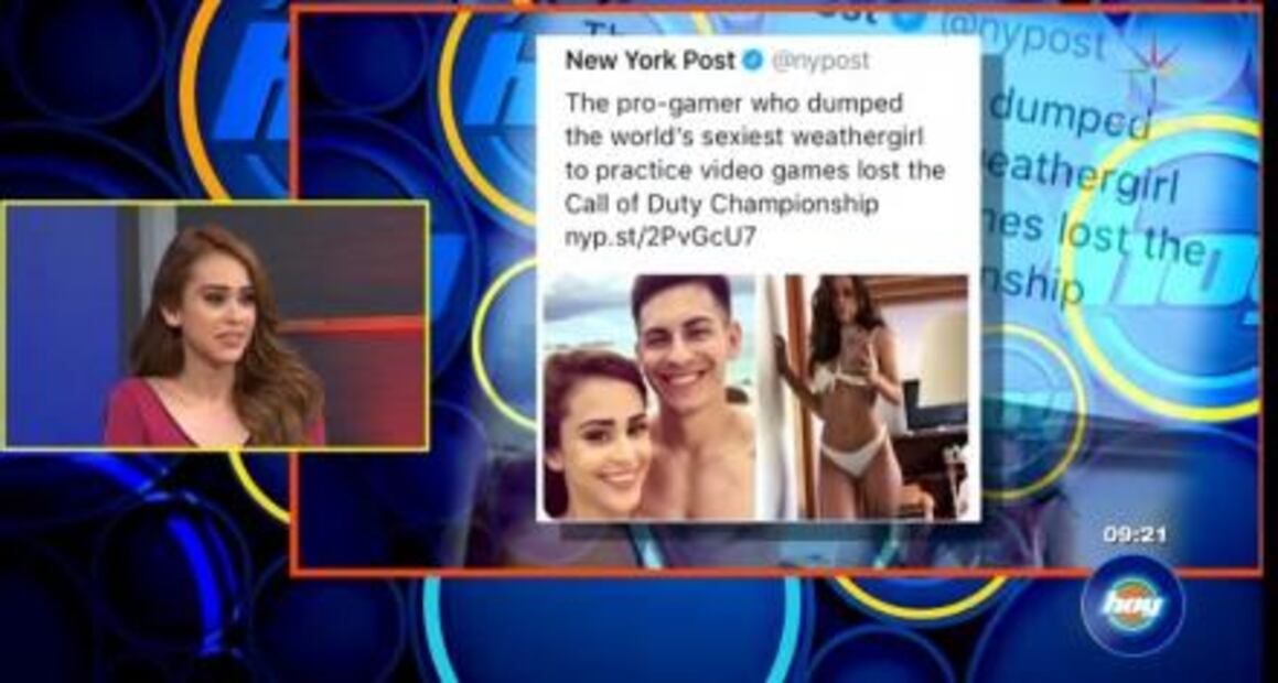 Se burlan del ex de "la chica del clima" y ella responde