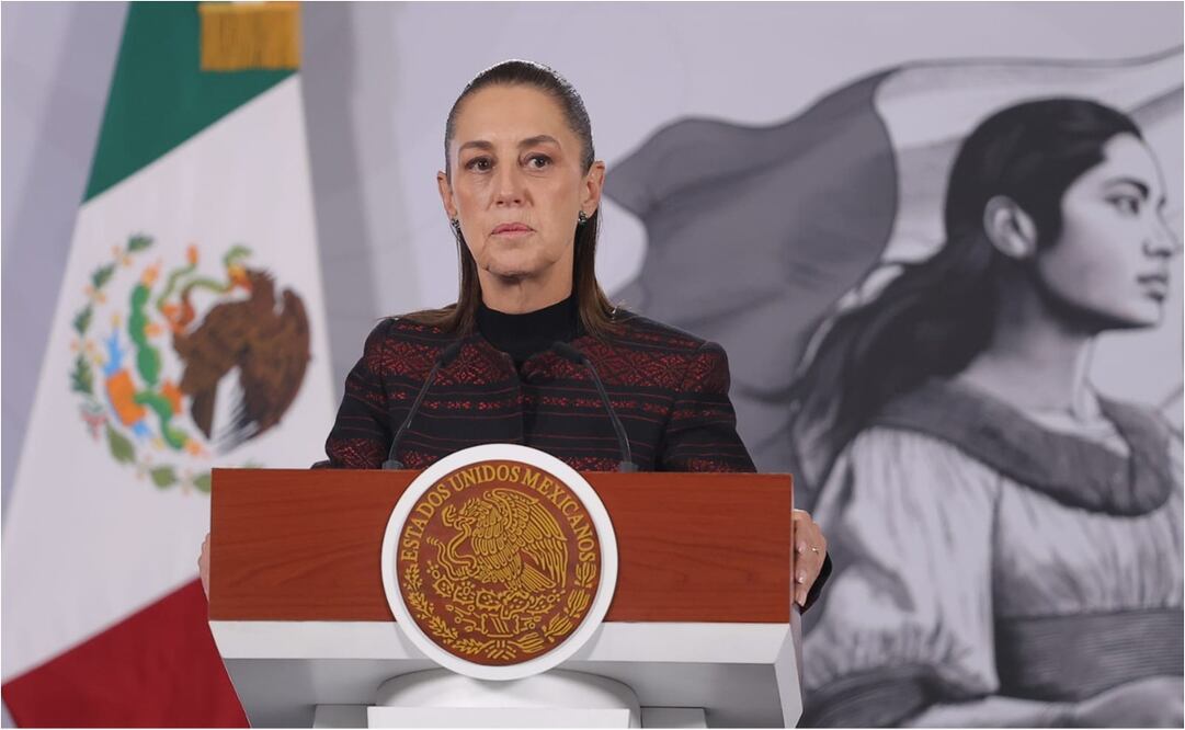 Claudia Sheinbaum durante su conferencia del miércoles 17 de diciembre. FOTO: Gabriel Pano/ EL UNIVERSAL