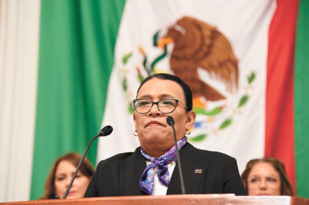 Glosa. Rosa Icela Rodríguez, secretaria de Gobierno capitalino, compareció ayer ante el pleno del Congreso de la Ciudad de México. Foto/ESPECIAL