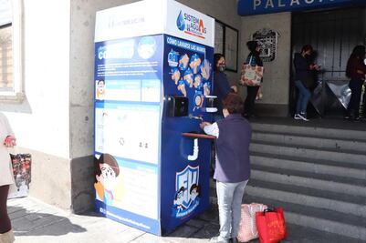 Instalan módulos "Lava-Virus" en inmediaciones del Palacio Municipal de Huixquilucan