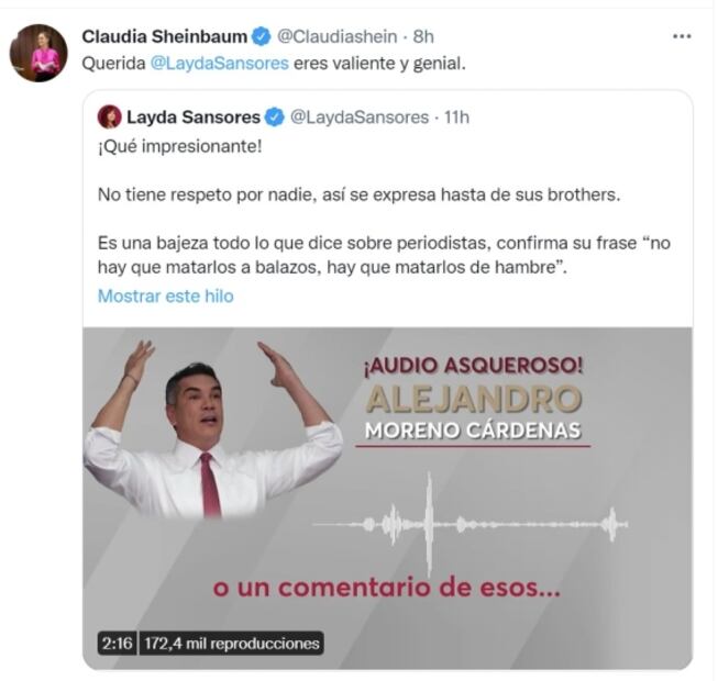 Gobierno de Layda Sansores elimina de redes audios de "Alito" Moreno tras amparo 