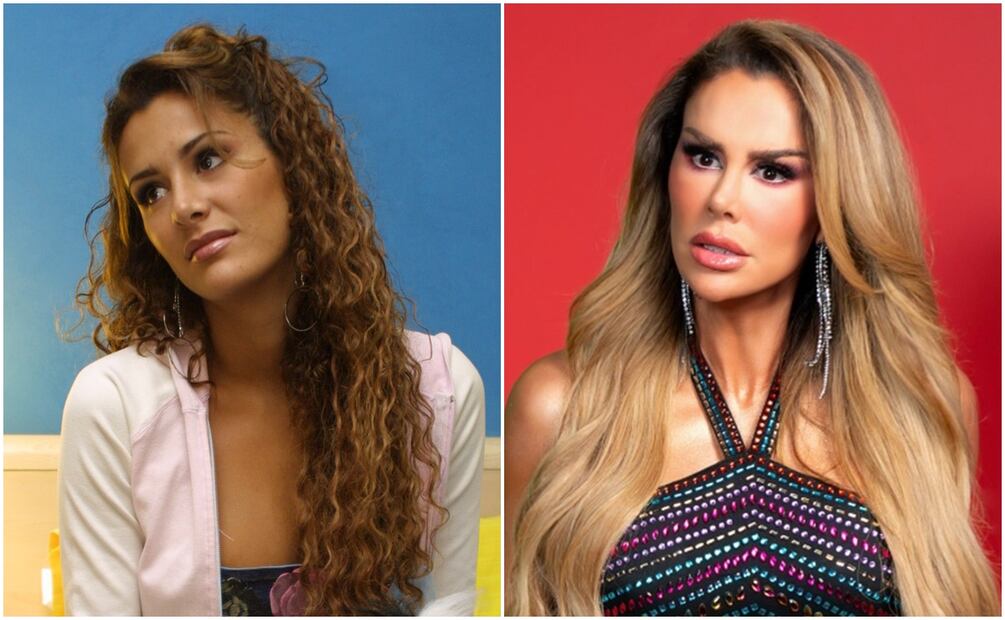 Ninel Conde en 2004 y en 2025 respectivamente. Foto: Archivo EL UNIVERSAL/Instagram lacasafamososmx