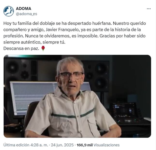 Síndicato de Artistas de Doblaje de Madrid. Fuente: X