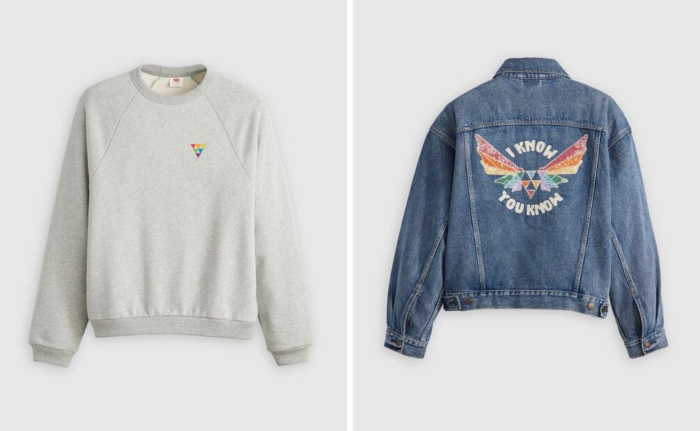 Una chamarra de mezclilla es la prenda 'statement' de la colección Pride 2025 de Levi's. Foto: Cortesía