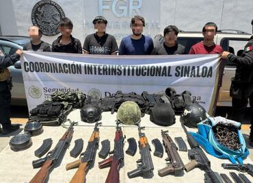 Operativos en Culiacán; detienen a nueve hombres y aseguran armas, drogas y explosivos