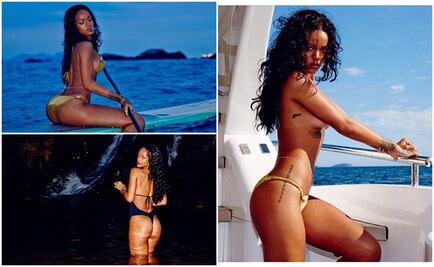 Rihanna posa topless y presume cuerpo en bikini