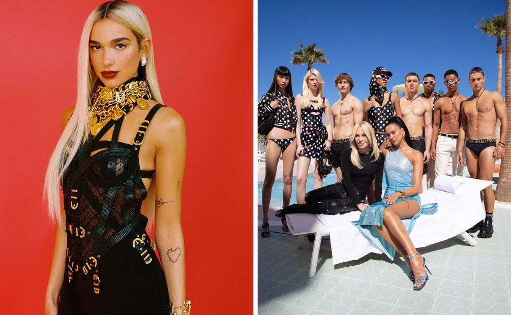 Dua Lipa expresó su talento en el diseño de moda junto a Donatella Versace. Foto: Instagram @dualipa