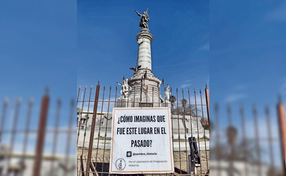 Una intervención del colectivo en Ciudad
Juárez, a inicios del año pasado. Foto: Laboratorio de Imaginación Histórica