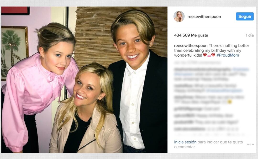 El sorprende parecido entre Reese Witherspoon y sus hijos
