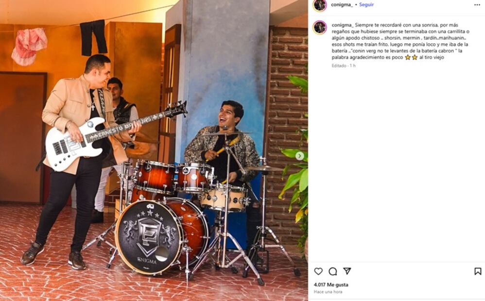 Los integrantes de la banda le dedicaron emotivas palabras al cantante. Foto: Instagram.