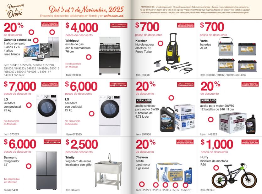 Descuentos de otoño en Costco: estas son las ofertas especiales del 3 al 9 de noviembre