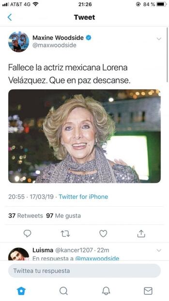 Maxine Woodside "mata" a Lorena Velázquez, pero luego recula