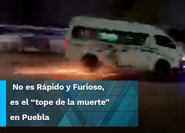 ¡Otra de poblanos! Por tope gigante sin señalización automovilistas salen volando