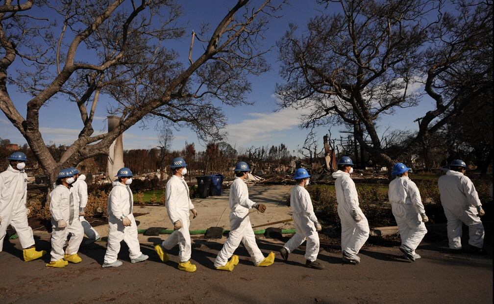 El departamento de bomberos de California afirmó el viernes 31 de enero de 2025 en su página web que los dos fuegos que devastaron la ciudad de Los Ángeles estaban controlados al 100%. Foto: AP