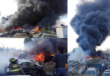 Reportan incendio en corralón de tránsito en Michoacán