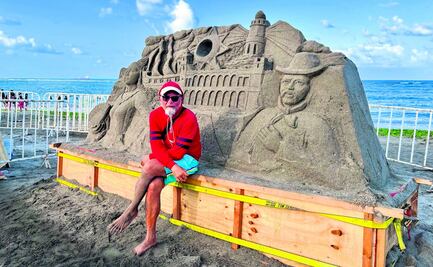 Plasma en escultura de arena identidad y tributo a Veracruz